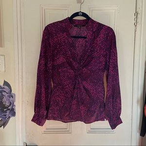 Chadwicks purple patterned blouse, size 6